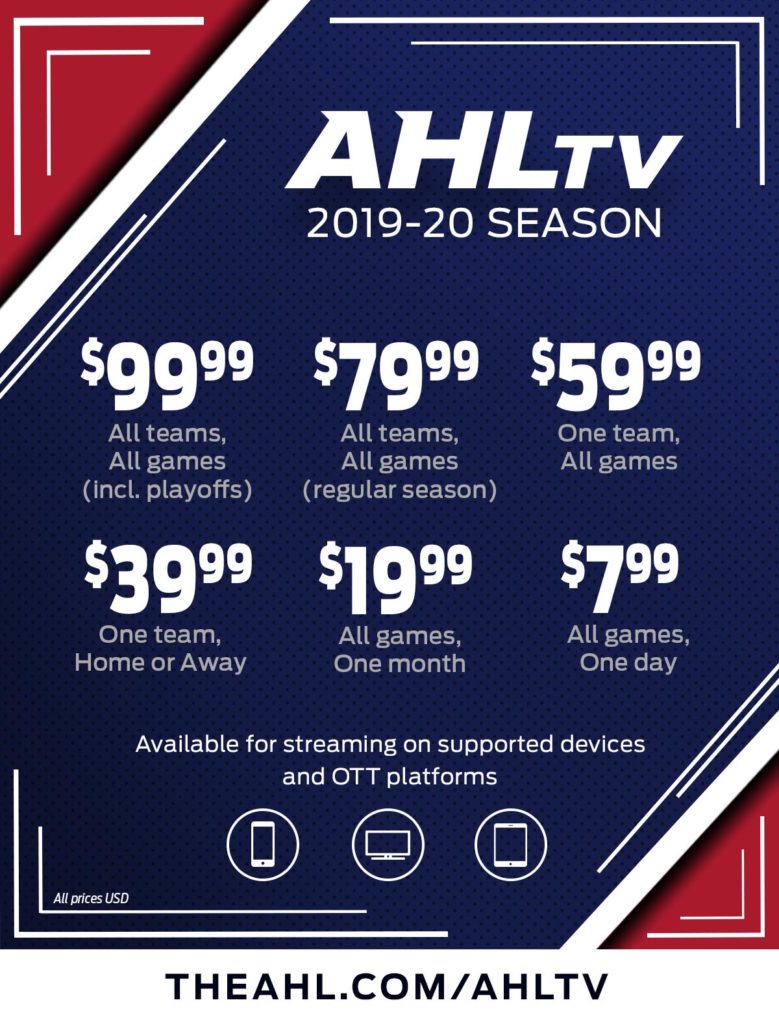 AHLTV Packages Now Available for 2019-20